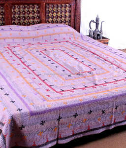 New Handmade Kantha Quilt Solid Color Kantha Throw - Product Image 2