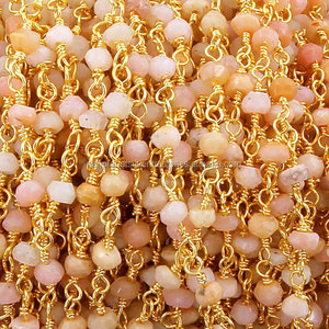 <span class=keywords><strong>Rosa</strong></span> Opal Placcato Oro Della Pietra Preziosa D'<span class=keywords><strong>argento</strong></span> Catena In Rilievo - Product Image 3