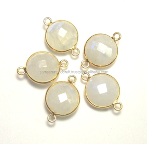 925 Plata de Ley oro blanco 10mm conector de bisel de doble fianza para colgantes de joyería todas las joyas SAC4059CB arcoíris plateado - Product Image 2