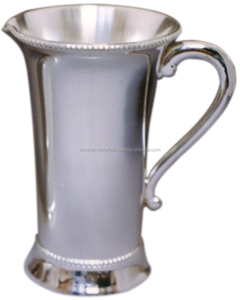 Horn Handle ทองเหลืองดื่มแก้ว Silver Finishing ทองแดงมอสโก Mule Mug Horn Handle แก้วขายส่ง