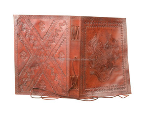 Dragon fait à la main en relief blanc 100% Journal en cuir véritable pour artiste peinture sangle fermeture cahier à la main page blanche vierge - Product Image 3