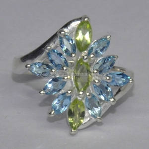 แหวนเงินสเตอริง925สีฟ้าบุษราคัมเครื่องประดับเงินซิทรีนใหม่รุ่นแหวนแต่งงานแฟชั่นแหวนสวมนิ้วสำหรับผู้หญิง - Product Image 3