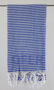 Royal peshtemal ผ้าขนหนูตุรกีลายทางสีน้ำเงินเข้มผ้าเช็ดตัว pestemal ส่งตรงจากโรงงานผ้าขนหนูชายหาด Fouta ตุรกีทำ - Product Image 3