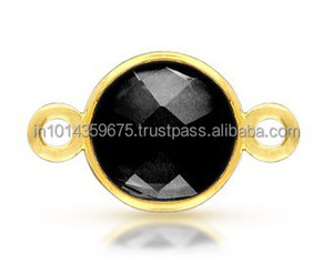 Coszcalt Exports 925 Sterling <b>Silver</b> Black Onyx Gemstone Connector Finding Cute Style Anniversary Occasion Supplier Designer - Product Image 2