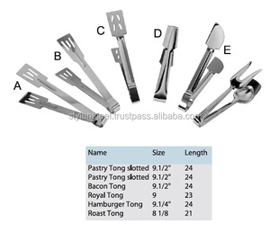 ที่คีบอาหารสปาเก็ตตี้พาสต้าสเต็กคลิปสแตนเลสสตีลแบนอุปกรณ์ครัว Slotted อาหาร Tong - Product Image 2