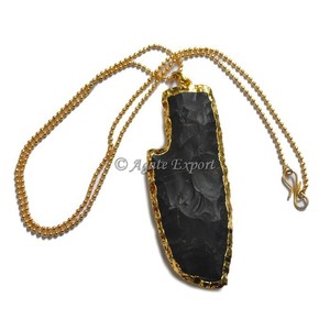 Collar de puntas de flecha de cuchillo de ágata y exportador de piedras semipreciosas - Product Image 1