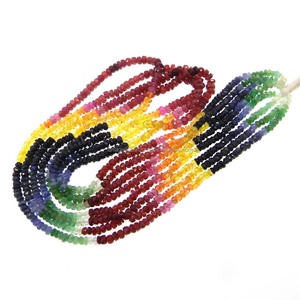 Ishu Gems 15 pulgadas de longitud Piedra preciosa 2,5mm Cuentas de piedra multicolor facetadas Modelo IG4977 - Product Image 1