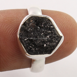 Best Seller Handcrafted Natural Black Tourmaline Raw Design Gemstone 925 Sterling <b>Silver</b> Wedding <b>Ring</b> Gift for <b>Men</b> - Product Image 2