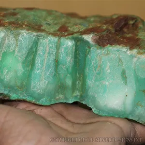Batu Permata Longgar Chrysoprase Alami Kasar untuk Faceting Pemasok Batu Semi Mulia India