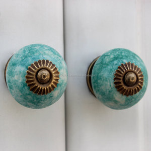 Nouveau design vert de mer boutons d'armoire faits à la main commode armoire meubles armoire tire - Product Image 2