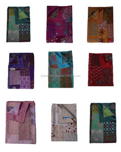 Edredón Kantha hecho a mano, tamaño doble - Product Image 4