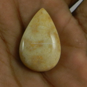ปะการังธรรมชาติ27.5X17.5Mm Pear Cabochon 3.65 Gms อัญมณีหลวมสำหรับทำเครื่องประดับ - Product Image 1