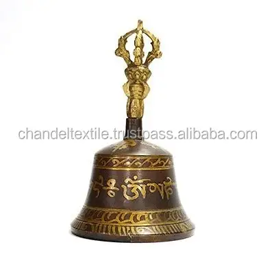 Brass Tibetan Bell- Buddhist Dripu Bell Dorje Vajra Dharma Objects Tibetan Buddhist Meditation Bells and Dorje Indian Antique