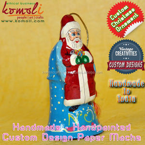 Venta al por mayor Navidad adornos proveedores indio pintado a mano Santa Decoración - Product Image 5