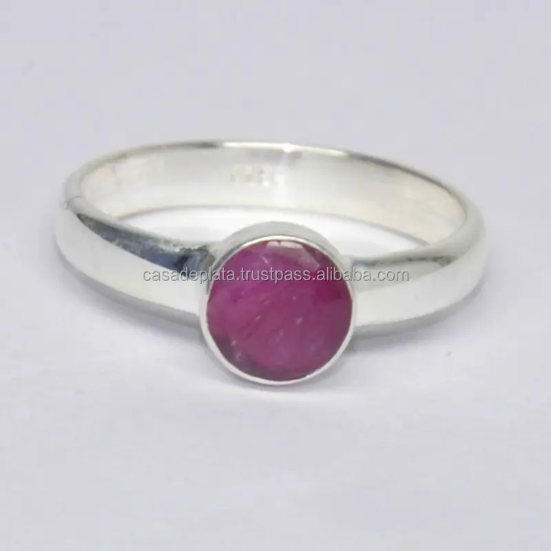 925 Silver India Precious Gemstone Ruby Handmade Wholesale Designer Hand Jewelry SER2131