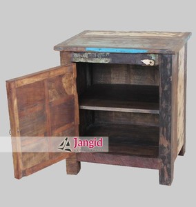 <b>Rustic</b> Reclaimed Wooden Nightstand Bedside Tabele Handmade with One <b>Door</b> For Bedroom Farmhouse Hotel Bedroom Furniture - Product Image 6