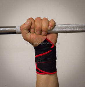 Muñequeras personalizadas al por mayor, muñequeras deportivas profesionales protectoras de algodón duradero para levantamiento de pesas, diseño 2024 - Product Image 3