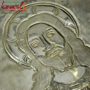 Sculpture en métal de Jésus en laiton, art martelé, art mural religieux 3D de Jésus-Christ pour la maison, l'église et la décoration spirituelle - Product Image 5