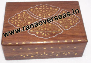 Latest Quality Brass Inlay Design <b>Wooden</b> Jewellery <b>Storage</b> <b>Box</b> for Watch , Earring and Other Accessories at Good Price - Product Image 2