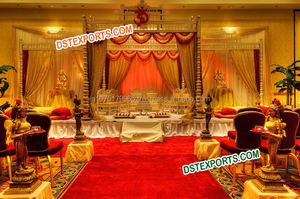 Ensemble de manchettes carrées de mariage indien, en Fiber sculpté pour mariage, décoration de la dernière mode - Product Image 3