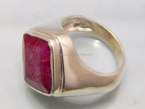 แหวนแต่งงานคุณภาพสูงสำหรับผู้หญิง ทำจากเงินแท้ 925 ประดับด้วยทับทิมย้อมสีคลาสสิกสุดหรู - Product Image 3