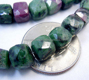Perles de boîte de cube à facettes zoisite rubis naturel pierres précieuses de haute qualité perles de pierre gemme en gros - Product Image 2