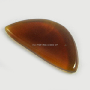 Cabujón de Calcedonia Amarilla Natural de 20x31mm, 5.35g, Estilo Media Luna, Nuevo Modelo, Última Tendencia, Gema Suelta IG0399 - Product Image 1