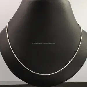 สร้อยคอเงินแท้ 925 ชุบโรเดียม ลายฟิกาโร่ ขนาด 2 มม. ความยาว 18 นิ้ว (46 ซม.) ขายส่ง เหมาะสำหรับเป็นของขวัญงานแต่งงาน - Product Image 1