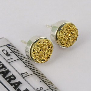Boucles d'oreilles unisexes chrétiennes bohèmes en argent sterling 925 avec squelette attrayant en titane et druse, bijoux de créateur - Product Image 6