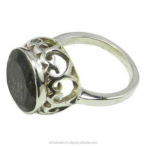 แหวนพลอยทับทิมสีดำธรรมชาติสีเงิน925ทึบเครื่องประดับเงินสเตอร์ลิงขายส่งราคาแหวนเวอร์เมียลนิรันดร์ - Product Image 3