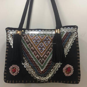 Authentic Banjara Traditional Ethnic Embroidery Handicrafts High Fashion <b>Womens</b> <b>Shoulder</b> <b>Bag</b> Vintage Boho Style <b>Black</b> Handbag - Product Image 1