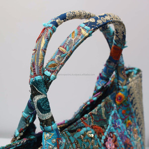 Indian Vintage Embroidered Cotton Women Handbags Fashionable <b>Tote</b> <b>Bag</b> - Product Image 4