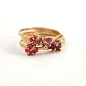 แหวนดิบขอบพลอยธรรมชาติสำหรับงานแต่งงานงานหมั้นหมายวันครบรอบแต่งงานแหวนเงินแท้925 - Product Image 2