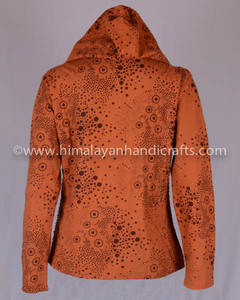 Papaya-sudaderas con capucha bohemias bordadas, con cremallera, naranja, Floral, CSWJ 417A - Product Image 3