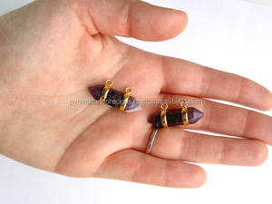 Collar con colgante de punto Horizontal de amatista de moda con dos bucles, joyería de plata de ley 925 elegante para boda o regalo - Product Image 3