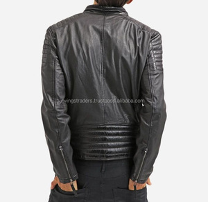 เสื้อแจ็คเก็ตหนังแว๊กซ์แบบสั้นเข้ารูป,สไตล์ยุโรปสำหรับผู้ชายผลิตในปากีสถาน - Product Image 3