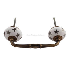 Manijas de cerámica para puerta de puente, accesorio tradicional hecho a mano, para decoración del hogar, tirador de armario para cocina, de 4 pulgadas BH-187, venta al por mayor - Product Image 4