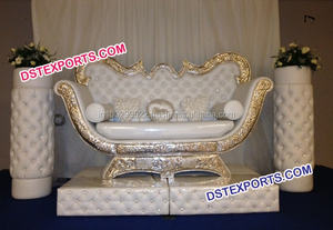 หนังสีขาว Tufted ฉากหลังแต่งงานแผ่นฉากหลังหนังแต่งงานตกแต่งเวทีกลางคืน - Product Image 6