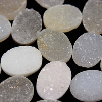 Opale synthétique de qualité supérieure, taille ovale, créée en laboratoire, druzy blanc, effet feu, pierres lâches 10-25mm, 4-10 grammes, Mohit R Gems