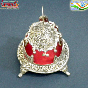 Singhasan por su Señor Religiosa Hindú de metal blanco de artículos de regalos - Product Image 5