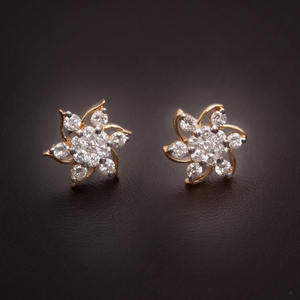 Daily Wear Real <b>Diamond</b> <b>Earrings</b> for Girls Elegant Jewelry Accessory - Product Image 1