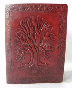 Auténtico papel de tapa dura hecho a mano en relieve Árbol de la vida diario de cuero Vintage diario para escribir y uso diario - Product Image 4