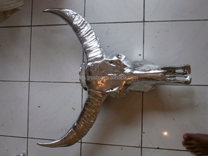 Cabezas de calavera de búhos de resina pintada a mano, cabezas decorativas de pared, estilo fresco - Product Image 5