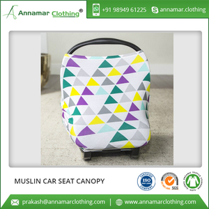 Custom Logo 100% Organic Cotton Baby Car Seat Cover - Product Image 3