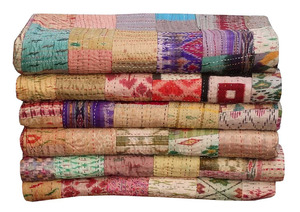 Seda Patola Patchwork Kantha Colcha Seda Kantha Manta - Product Image 2