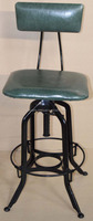 Tabouret de bar industriel vintage avec siège en cuir, comptoir de bar, café, restaurant, bar à domicile, hôtellerie, tabouret haut