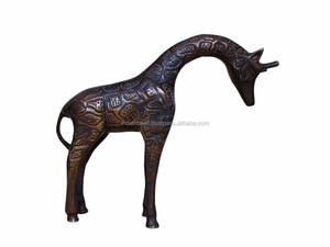 แฮนด์เมดอินเดียโบราณทองเหลืองบรอนซ์ยีราฟบรอนซ์รูปปั้นตกแต่งบ้าน - Product Image 3