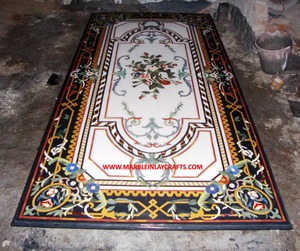 Black Marble Rectangle Shape With Inlay Works Indian Glossy Polished <b>Table</b> <b>Top</b> Standard Quality <b>Table</b> <b>Top</b> for Home <b>Decoration</b> - Product Image 2