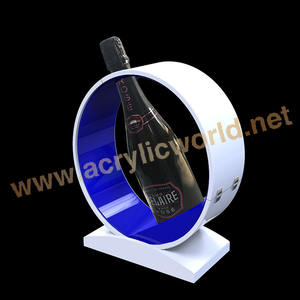 Présentoir de bouteille couleur champagne à LED RGB, salon pour embellir le vin, nouveau design, logo personnalisé, - Product Image 4