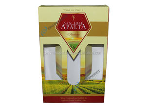 หน้าต่างเปิดลูกฟูกกระดาษแข็ง2ขวดไวน์กล่องของขวัญที่มีด้ามจับ - Product Image 6